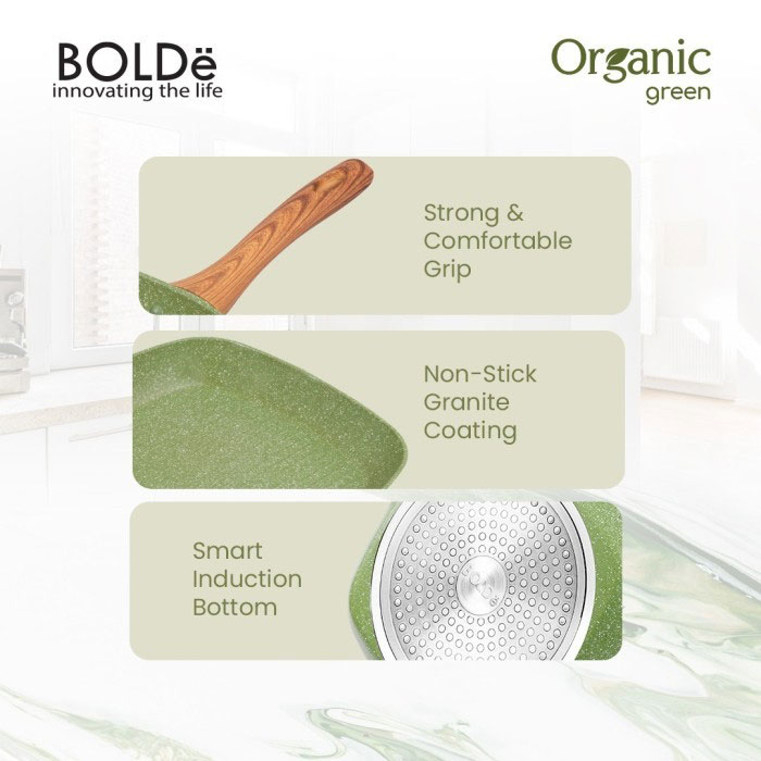 Bolde Organic Green Grill Pan 28 cm - Green